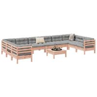 11-delige Loungeset met kussens massief douglas vurenhout - thumbnail