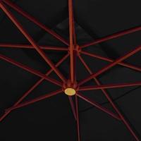 VidaXL Zweefparasol met houten paal 400x300 cm zwart - thumbnail