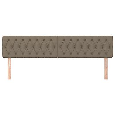 Hoofdborden 2 st 100x7x78/88 cm stof taupe