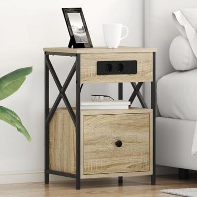 Nachtkastje 2 pcs Sonoma Eiken 40 x 31 x 60 cm Bewerkt hout