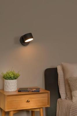 Lucide GIAN - Wandlamp - LED Dimb. - 1x9W 2700K - Zwart