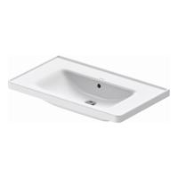 Wastafel Duravit D-Neo Met Rand Overloop Kraanvlak Zonder Kraangat 80 cm Hoogglans Wit Duravit - thumbnail