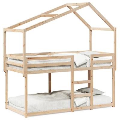 Stapelbedframe zonder matras massief grenenhout 90x200 cm
