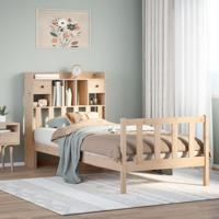 Bed met boekenkast zonder matras massief grenenhout 75x190 cm - thumbnail