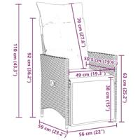 7-delige Tuinset met kussens poly rattan zwart - thumbnail