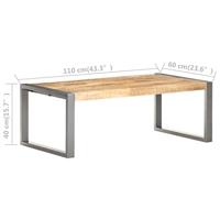 Salontafel 110x60x40 cm massief hout met sheesham afwerking - thumbnail