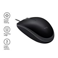 Logitech B110 Muis USB Optisch Zwart 3 Toetsen 1000 dpi - thumbnail