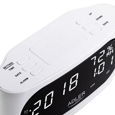 Adler AD 1186W wekker Digitale wekker Zwart, Wit