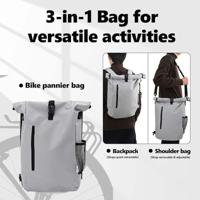 VidaXL Fietstas grijs 31 x 13 x 58 cm polyester - thumbnail