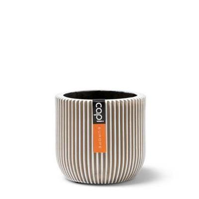 Capi nature groove bol bloempot 18x16 cm ivoor