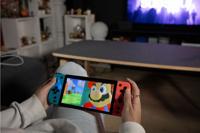 Joypads - Nintendo Switch en Switch OLED - KONIX - 8 uur batterijduur - Trilfunctie - Blauw en rood - thumbnail