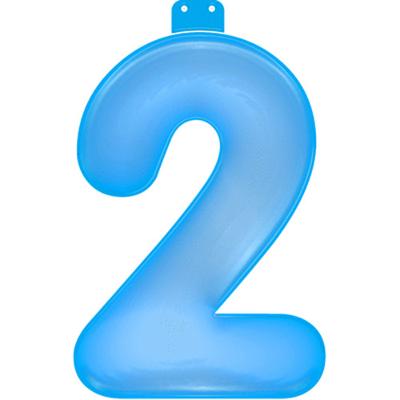 Basic Opblaasbaar cijfer 2 blauw 35cm