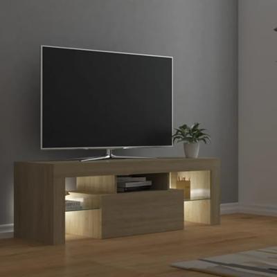 Tv-meubel met LED-verlichting 120x35x40cm sonoma eikenkleurig
