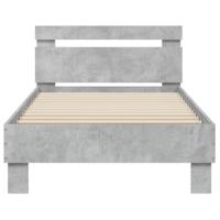 Bedframe met hoofdbord en LED-verlichting betongrijs 90x200 cm - thumbnail