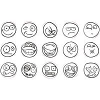 Creativ Company Deco art stempels lachgezicht, 15st. - thumbnail