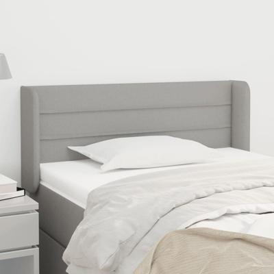 Hoofdbord met randen 103x16x78/88 cm stof lichtgrijs