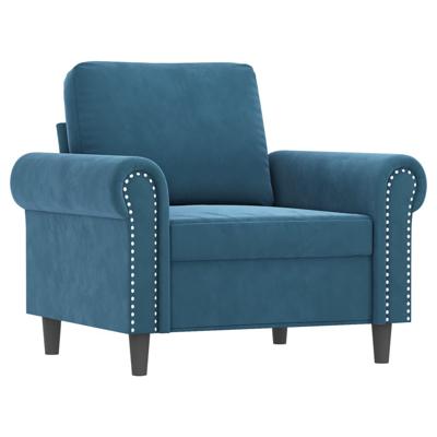 3-delige Loungeset met kussens fluweel blauw