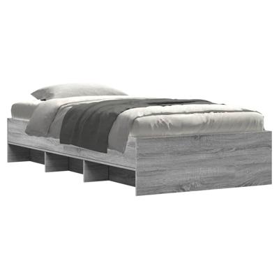 Bedframe bewerkt hout grijs sonoma eikenkleurig 75x190 cm
