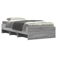 Bedframe bewerkt hout grijs sonoma eikenkleurig 75x190 cm - thumbnail