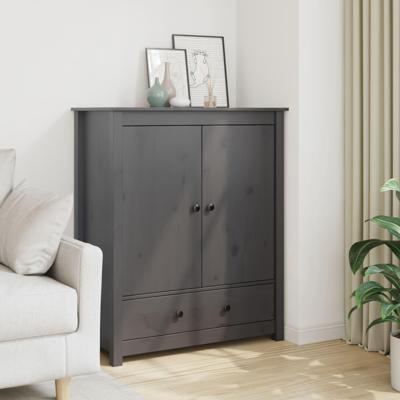 Hoge kast 83x41,5x100 cm massief grenenhout grijs