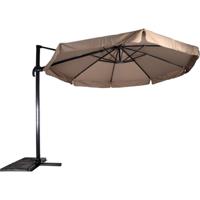Zweefparasol Virgo 350 cm met volan taupe - thumbnail