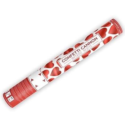 Confetti kanon 40 cm rode hartjes