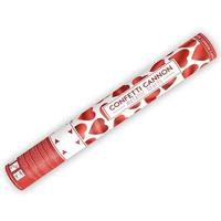 Confetti kanon 40 cm rode hartjes - thumbnail