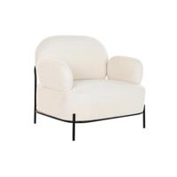 Leunstoel DKD Home Decor Wit Zwart 86 x 74 x 77 cm - thumbnail