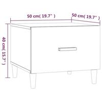 Salontafel 50x50x40 cm bewerkt hout grijs sonoma eikenkleurig - thumbnail