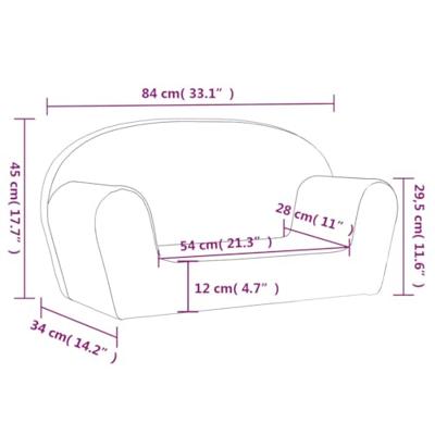 Kinderbank 2-zits zacht pluche lichtgrijs Kinderbank 2-zits zacht pluche lichtgrijs