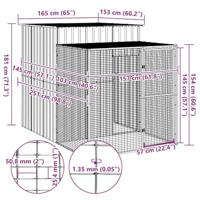 Kippenhok met ren 165x251x181 cm gegalvaniseerd staal antraciet - thumbnail