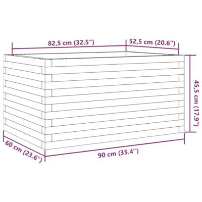 VidaXL Plantenbak 90x60x45,5 cm geïmpregneerd grenenhout