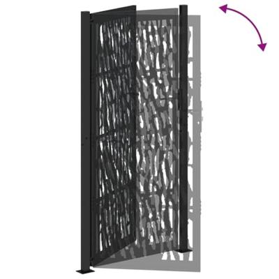 Poort met sporenontwerp 105x205 cm staal zwart Poort met sporenontwerp 105x205 cm staal zwart