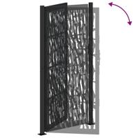 Poort met sporenontwerp 105x205 cm staal zwart - thumbnail