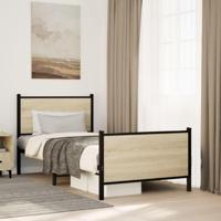 Bedframe hoofd- en voeteneinde metaal sonoma eiken 80x200 cm - thumbnail