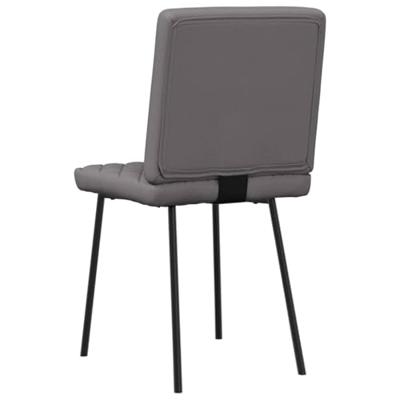 Eetkamerstoelen 6 st kunstleer grijs