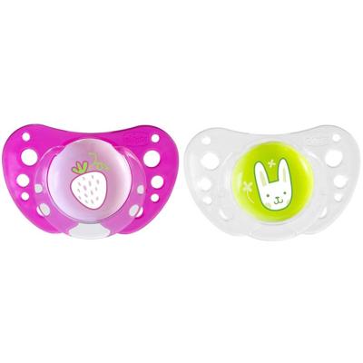Chicco Fopspeen Physio Air Meisjes Siliconen Roze/wit 2 Stuks