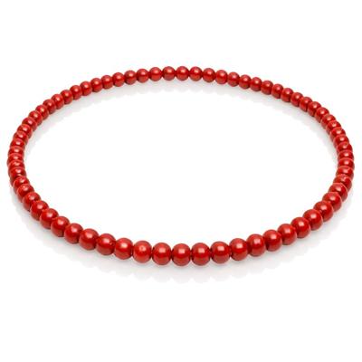 Rode houten kralen ketting 90cm Rode houten kralen ketting 90cm