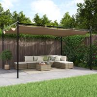 VidaXL Pergola met uitschuifbaar dak 395x292x230 taupe - thumbnail