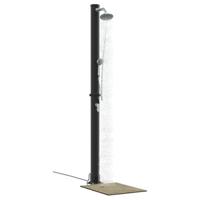 VidaXL Buitenzonne-douche zwart 217 cm pvc en aluminium - thumbnail