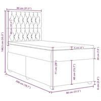 Boxspring met matras stof taupe 80x200 cm - thumbnail