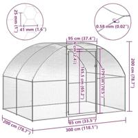 Kippenren 3x2x2 m gegalvaniseerd staal - thumbnail