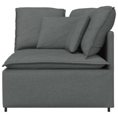 Modulaire hoekbank met kussens 100 cm donkergrijs Modulaire hoekbank met kussens 100 cm donkergrijs