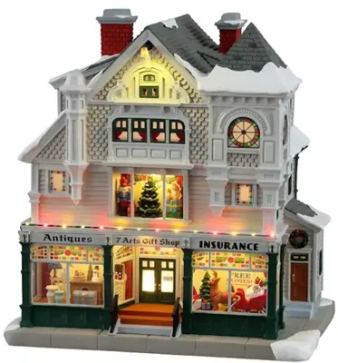 Lemax antique & gift shop verlicht kersthuisje Norman Rockwell 2023