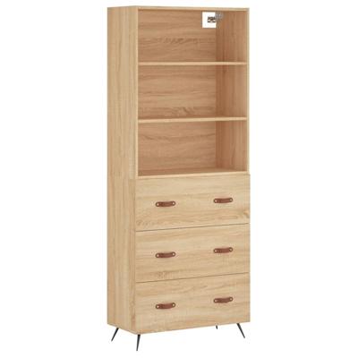 Hoge kast 69,5x34x180 cm bewerkt hout sonoma eikenkleurig