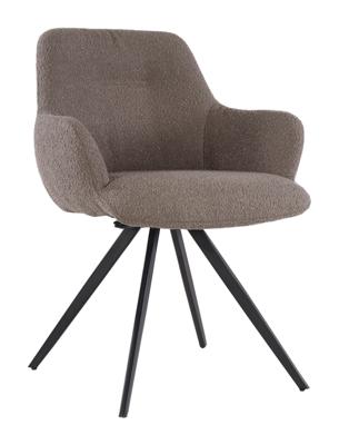Sohome Draaibare Eetkamerstoel 'Aimée' Bouclé, kleur Bruin