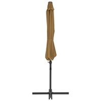 Zweefparasol met stalen paal 300 cm taupe - thumbnail