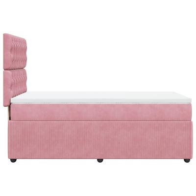 Boxspring met matras fluweel roze 90x190 cm