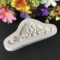 2 PC'S Vintage reliëf fondant siliconen mal Hof Lace bloem Vine DOY bakken cake tool (grijs) - thumbnail