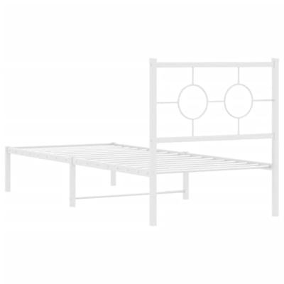 Bedframe met hoofdbord metaal wit 80x200 cm Bedframe met hoofdbord metaal wit 80x200 cm